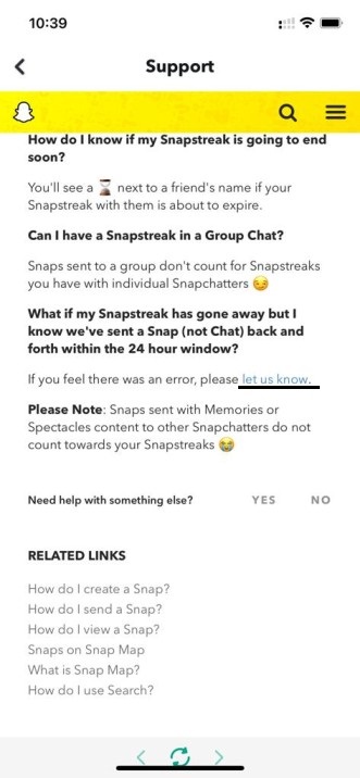Contact Snapchat