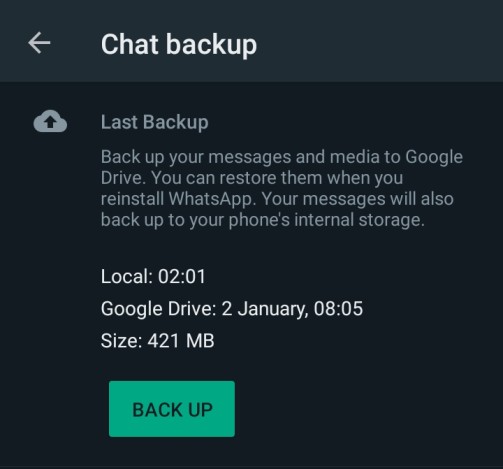 recover deleted WhatsApp photos from cloud backup