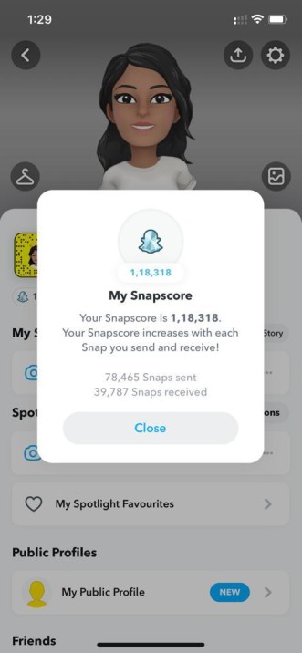 snapchat snap score