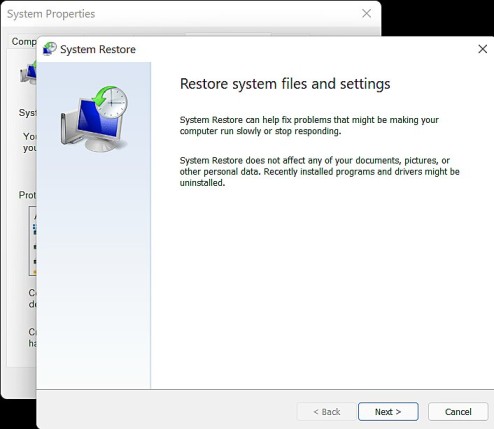 restore the PC